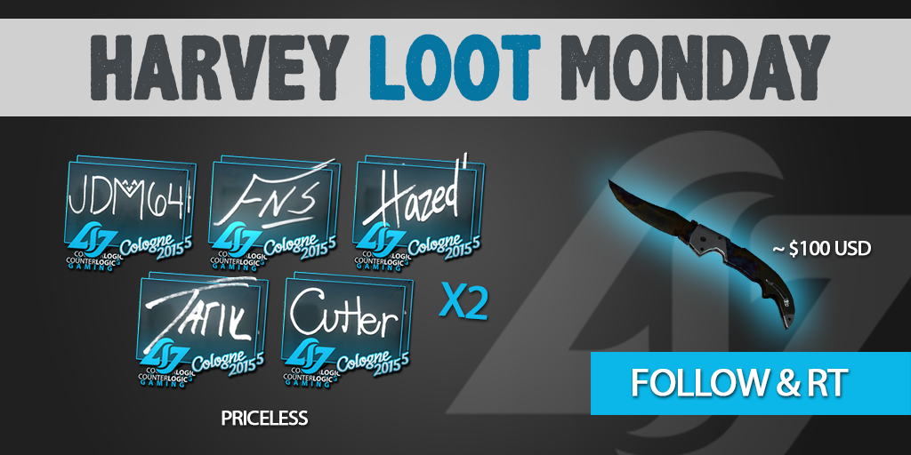 missharvey's tweet photo. Feeling really generous cause @clgaming won NA #LCS #harveylootmonday 2 Winners at 12AM EST

RT + Follow http://t.co/yxM2ZGVshQ