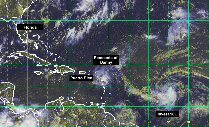 surfline's tweet photo. Monitoring #Invest98L for possible formation into #Erika. Look for the #SurflineForecast blog once system is named. http://t.co/oIDtBodqLT