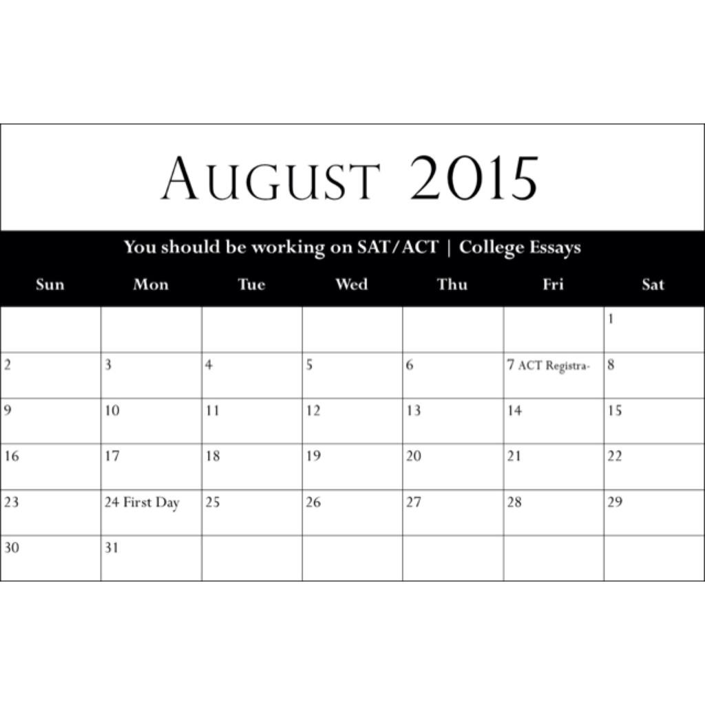 Timeline to Success! Each month a calendar will be posted making sure you know the important dates!