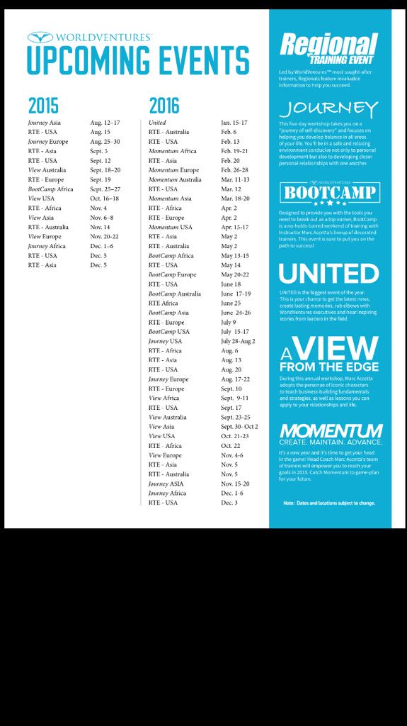 ImpowerU's tweet photo. 2016 Event Schedule!! http://t.co/QMdpmNpNVL
