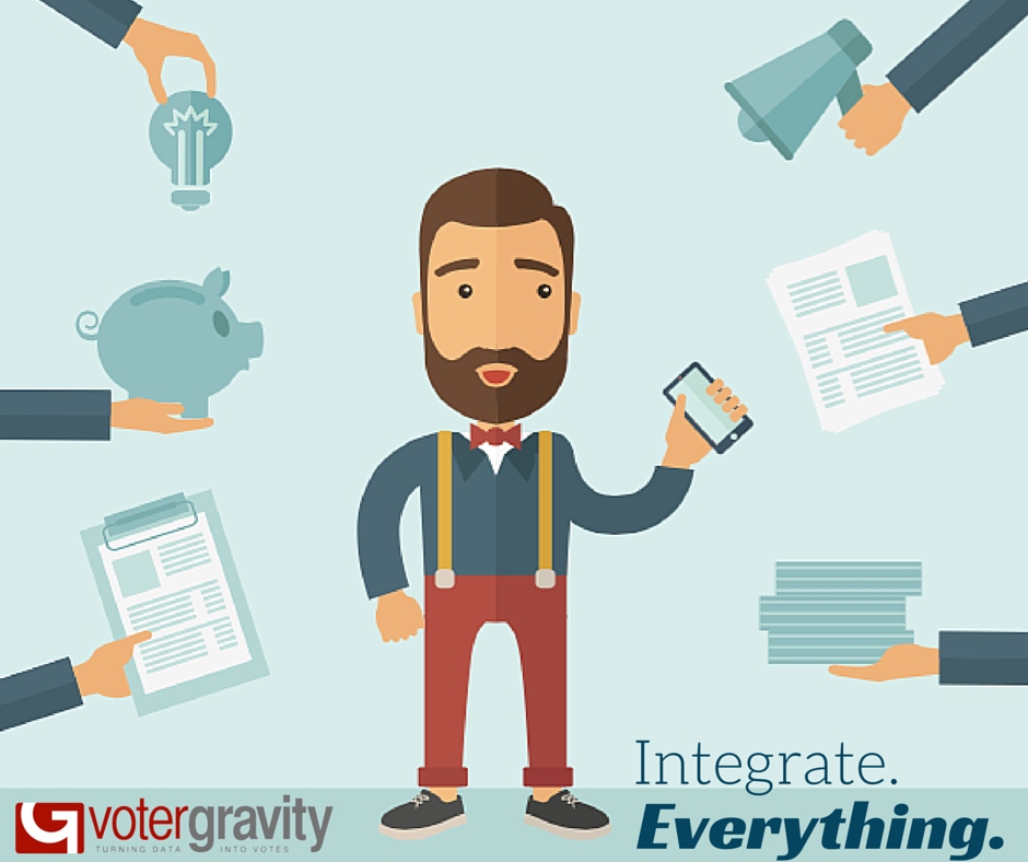 VoterGravity's tweet image. Integrate to win. What's worse than spending too many staff and volunteer hours on tasks that don't result in votes?