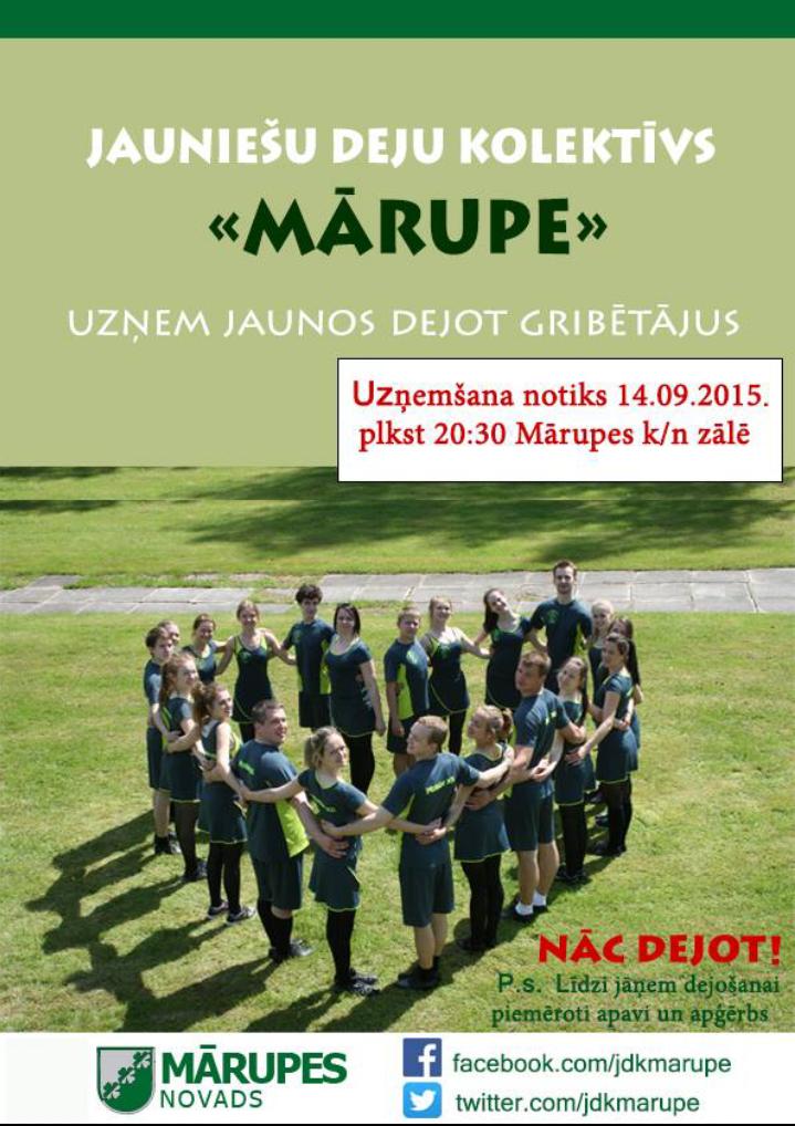 jdkmarupe's tweet image. Nāc dejot @Marupes_novads