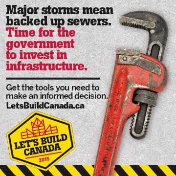 LetsBuildCanada's tweet photo. Major storms mean backed-up sewers. Time for the Fed gov't to invest in infrastructure. #LetsBuildCanada http://t.co/8zSmSV63rI