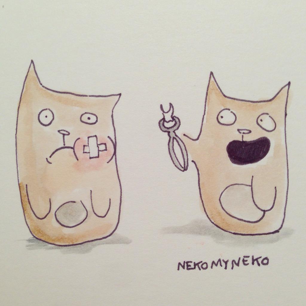Nekomyneko's tweet photo. Neko Teeth http://t.co/ZAssnTtQC5 http://t.co/jWO1rECVco