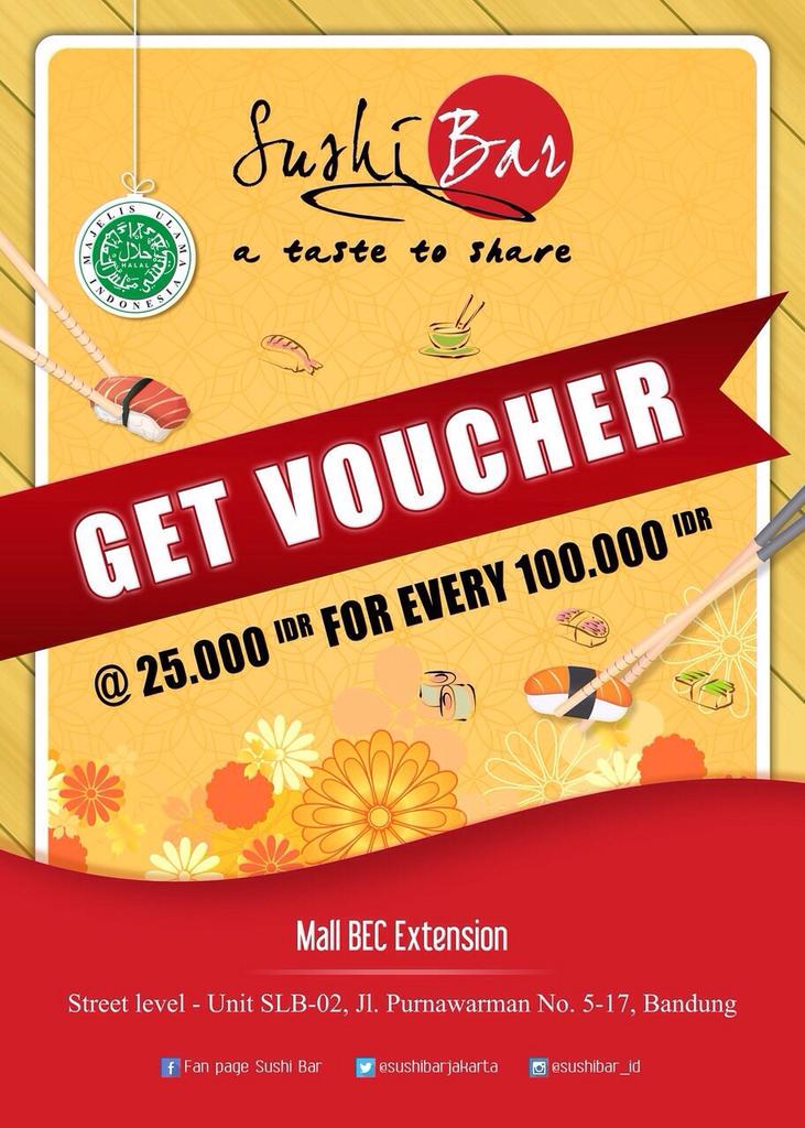 SushiBar_ID's tweet photo. @DiskonToday week days promo for halalan lover only @SushiBar_ID Mall bec 2 jln. Purnawarman bandung #sushibar http://t.co/UAw1J7pBtE