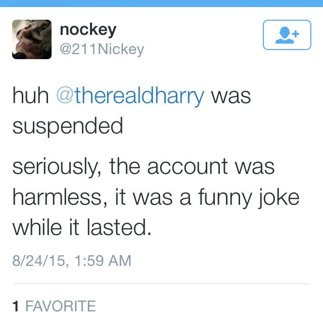 Dirty0's tweet photo. Harry ain't dead baby he is still here .@211Nickey http://t.co/TFZRwMMjvi
