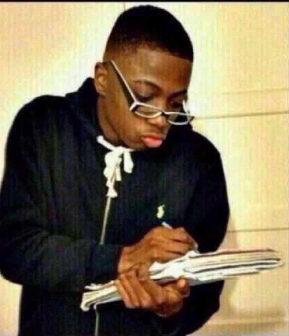 YoungFalesky's tweet photo. Me writing down the list of all the baddies that coming thru to Project Bruhs. Whole notebook full #PJB4 #ChargedUp http://t.co/TgJOdXoiE6