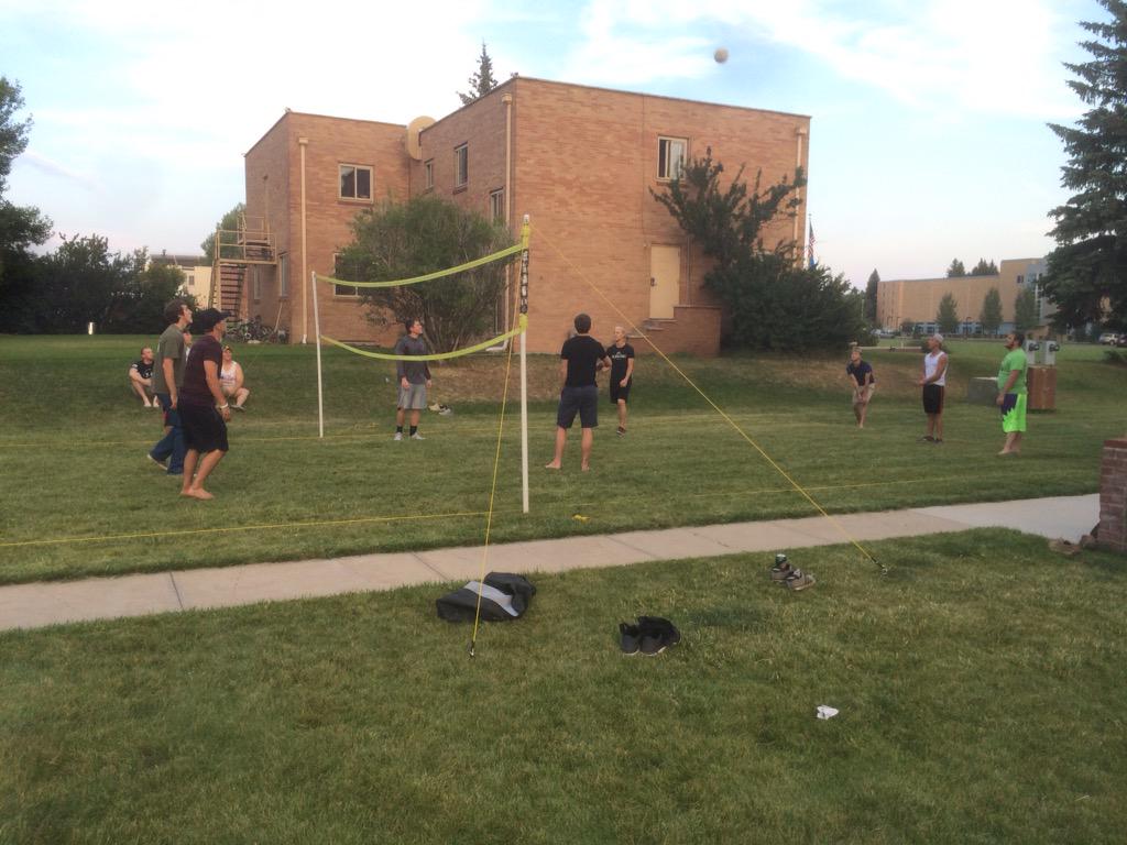 wyosae's tweet photo. The brothers kicked off Brotherhood Week with a friendly volleyball game against @SigmaChiUWYO http://t.co/cwOja3aOAG