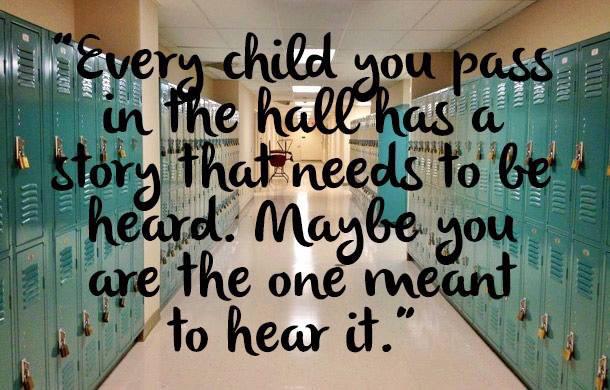 Not just in school, sometimes a child just needs someone to listen... <a href="/SFTSorg/">Stand for the Silent</a>