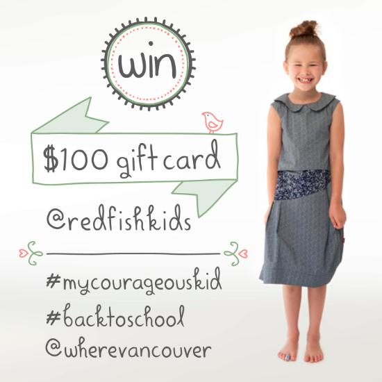 wherevancouver's tweet photo. Retweet to #win $100 GC @RedfishKids! #Contest #MyCourageousKid #BackToSchool @wherevancouver http://t.co/OZzis27D2Z http://t.co/2R0uB4T4nV