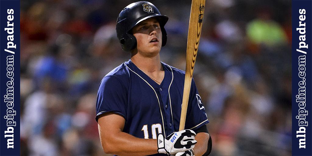 MLBPipeline's tweet image. Hunter Renfroe since promotion to @epchihuahuas: 8-22 w/ 3 HR &amp;amp; 8 RBI in 5 games. @Padres' #1: atmlb.com/18jR9Bn