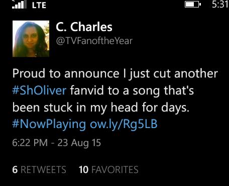 TVFanoftheYear's tweet photo. You guys are super excited about that #ShOliver fanvid on Friday! 😉👍 #6RTs #10Faves http://t.co/sJjgjV99tx