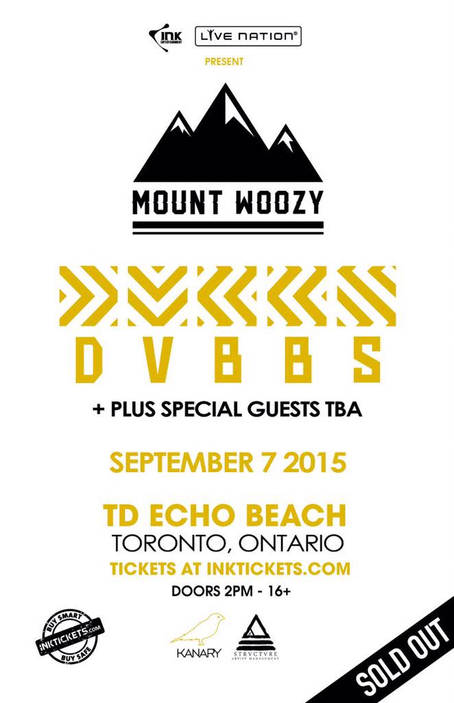 DVBBS's tweet photo. #mountwoozy is sold out!!! http://t.co/K9KH4AtGk1