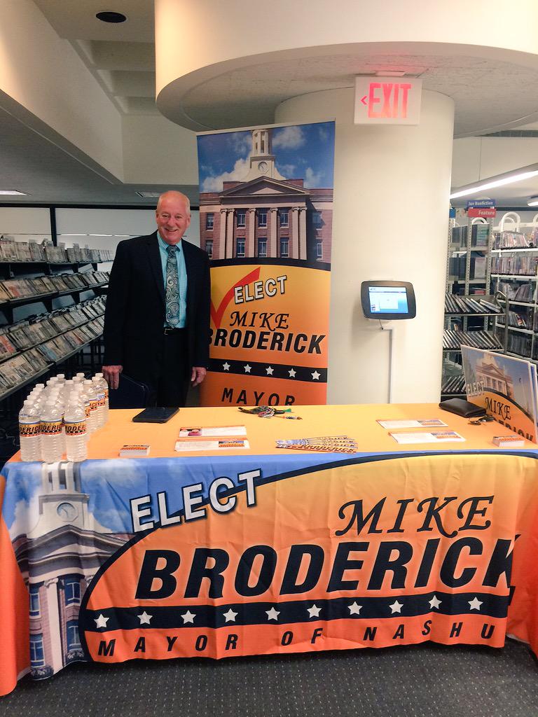 mayorbroderick's tweet photo. Excited to be at the Meet the Players forum hosted by George Russell at Nashua Public Library! 7pm start time http://t.co/vPOl8lqMQE