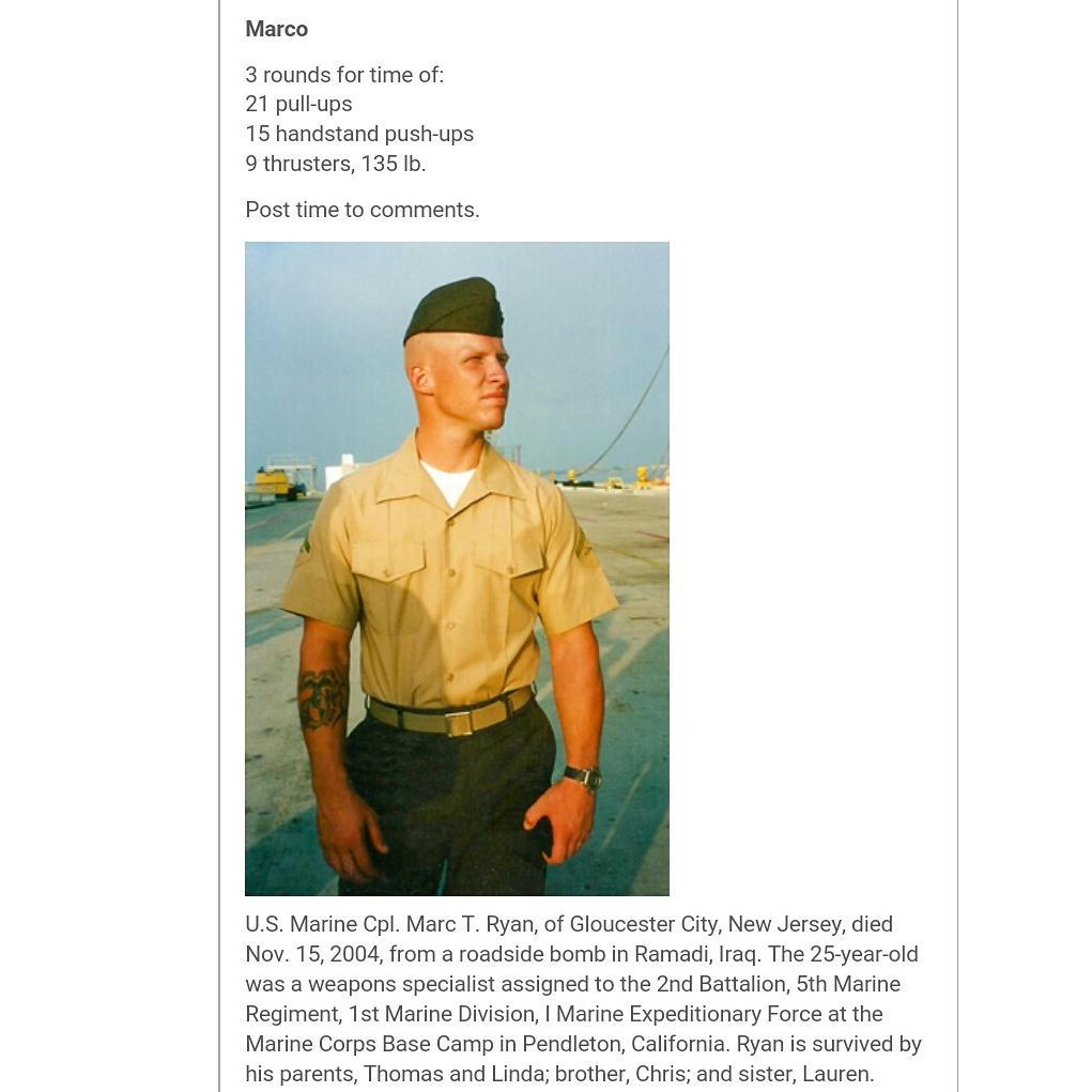 MooreBarbell's tweet photo. #HeroWod no. 14 #FaithHustle #CrossFit #veterans #WarcityCrossFit #30daysofheros http://t.co/uClkF4ffr5