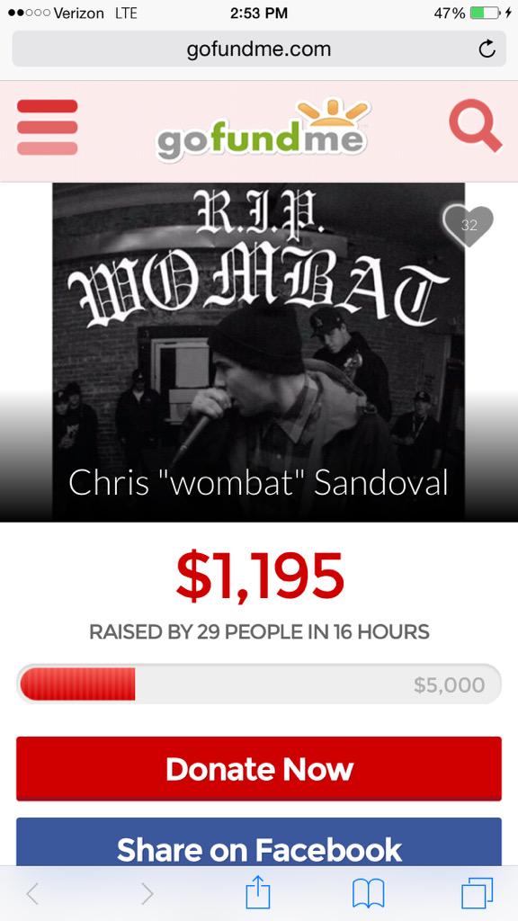 Lost a good friend this last weekend please share and donate to help with funeral costs. gofundme.com/chrissandoval