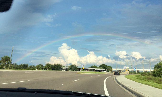 A happy little #rainbow dancing across the sky. Sounds like something Bob Ross would say.. http://t.<a href="/tag/rainbow"class="tags">#rainbow</a>