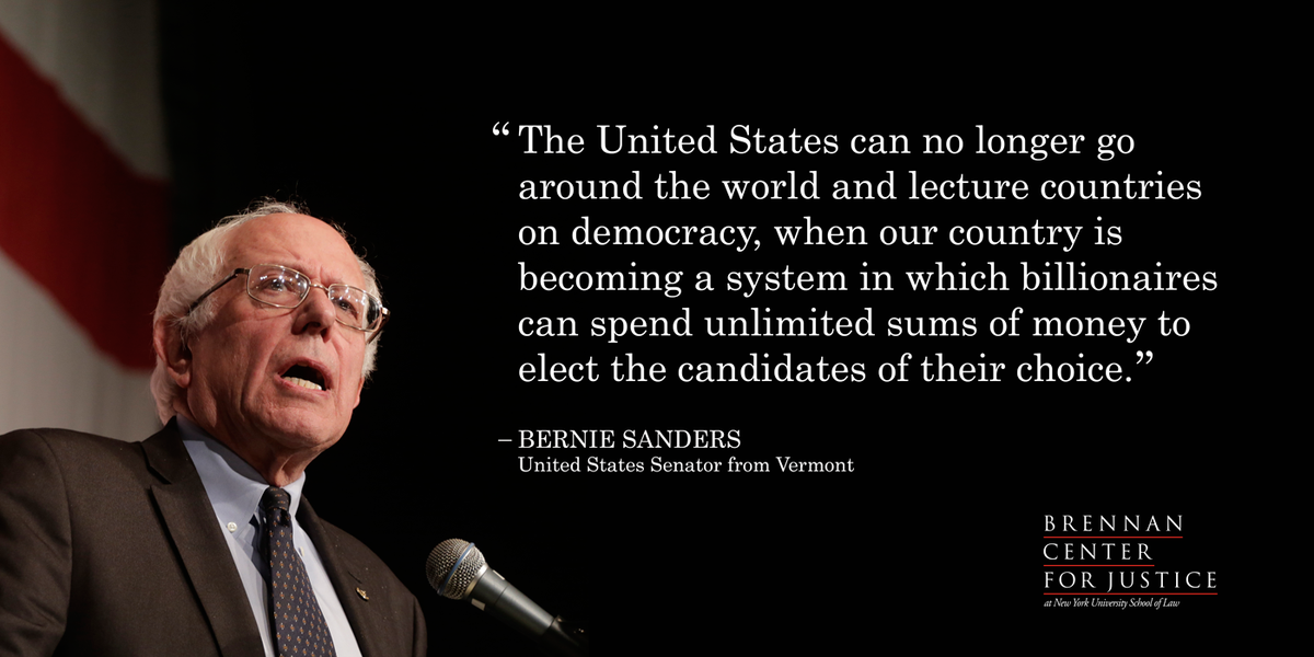 BrennanCenter's tweet photo. .@SenSanders gets to the heart of #campaignfinance reform. http://t.co/Rqr3OHzc4s http://t.co/7MUltO1TO4