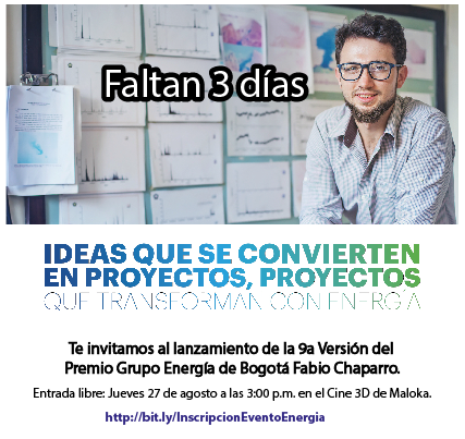 MalokaBogota's tweet photo. @UniversidadECCI ¡Corre la voz, faltan 3 días ! Inscribiste al evento de #Lanzamiento #PremioFabioChaparro http://t.co/5HdNsyvxS0