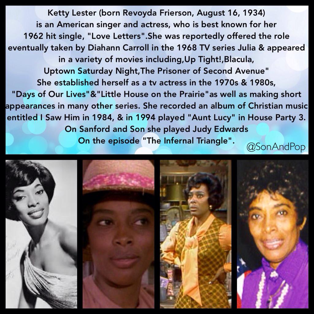 Happy Birthday (August 16th) to actress Ketty Lester. She is 81. 