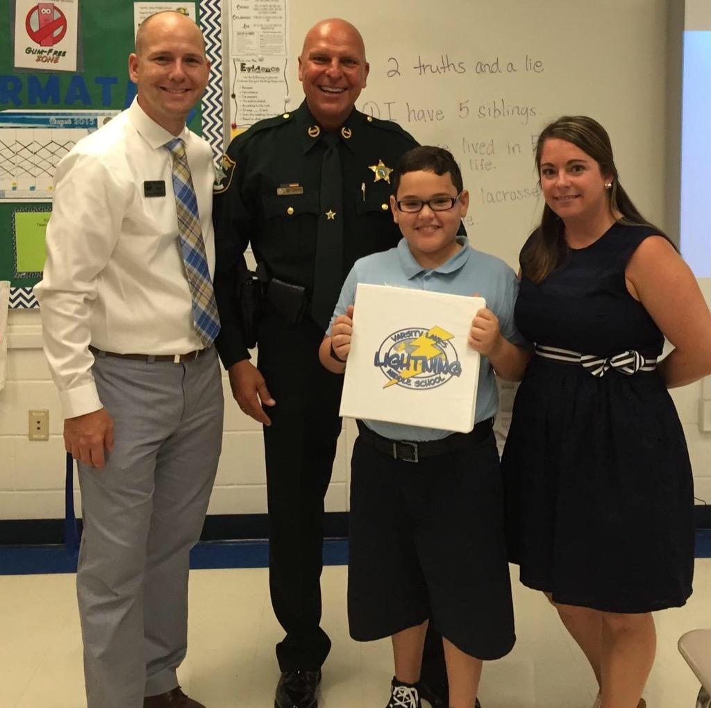 Thanks Sheriff Scott for spending time with us on the First day we all knew would come! #loveleeschools #leetweets