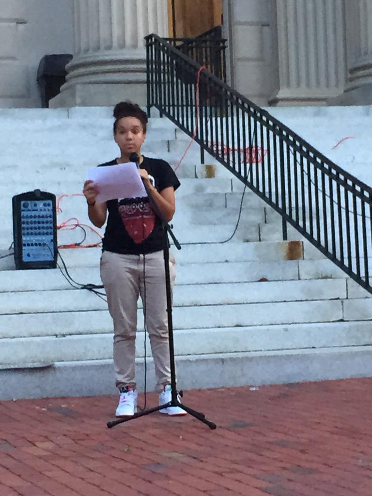 RealSilentSam's tweet photo. #SayHerName vigil happening now. "We say her name because so many have not." http://t.co/5aPdvPOvJg