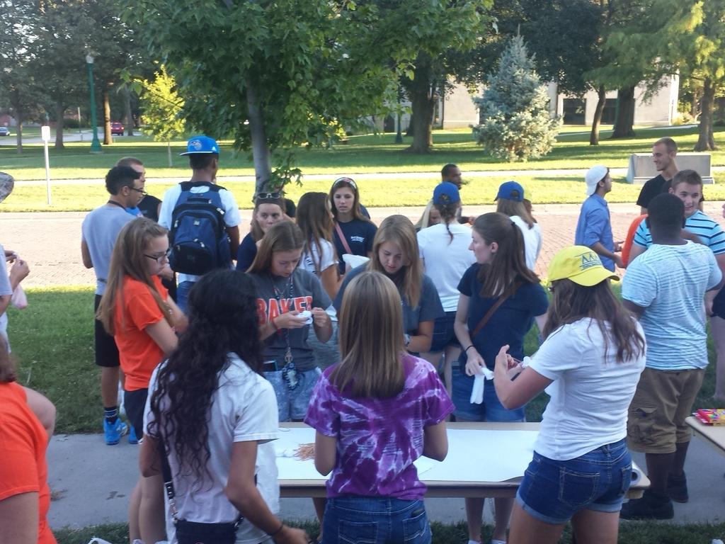 BakerU_NLC's tweet photo. Tie-dye, popsicles, and lawn games and the Baker Spirit-Fest in front of Joliffe! Come join us &amp; the Res Life Staff! http://t.co/d5am3IJcwW
