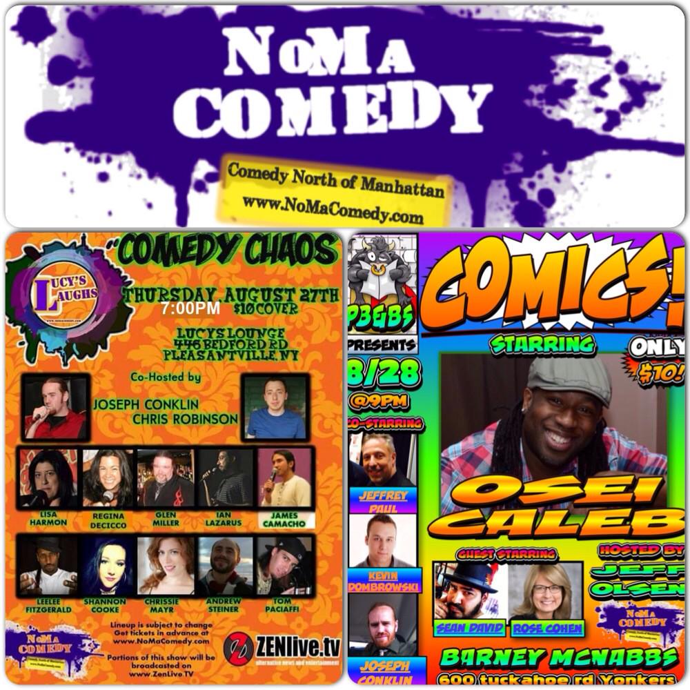 NoMaComedy's tweet photo. Thur: @lucyslaughs at @LucysMartiniBar in @Pleasantville &amp; Fri: COMICS! @barneymcnabbs in @CityofYonkers! #NoMaComedy http://t.co/4jGFCJoLpa