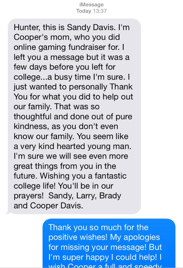 ShiftyHJP's tweet photo. Incredible. I'd like to thank everyone who donated to #CashForCooper one more time. โค๏ธ http://t.co/2VQJyTic1B