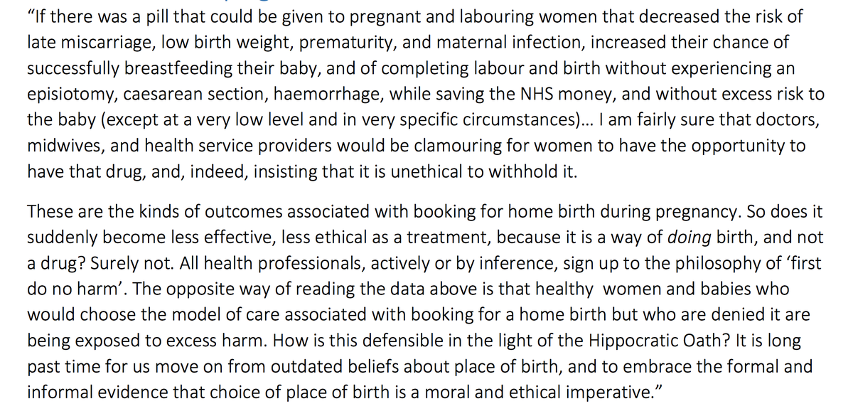Quote by Soo Downe in support of <a href="/BpMatters/">Birthplace Matters</a> campaign - 'if home birth were a drug' Let's wake up!
