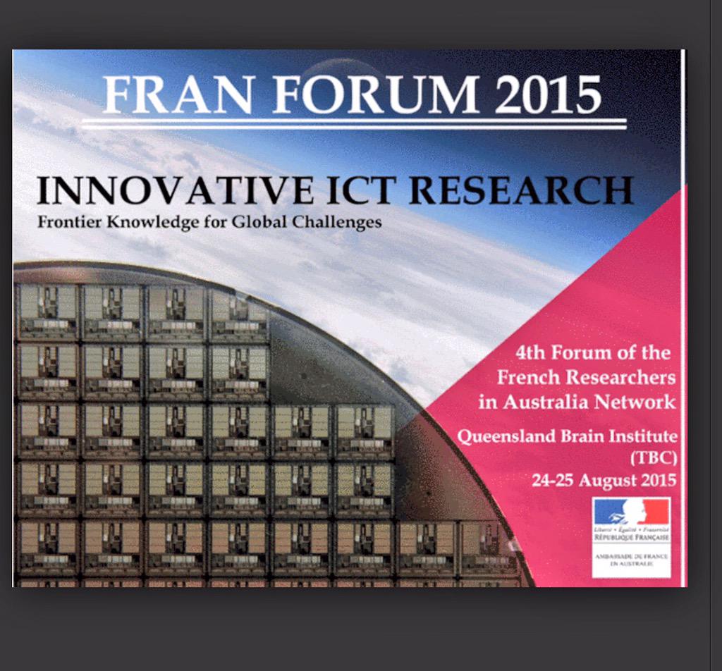 ThierryMARIANI's tweet photo. #Brisbane. Participe au 4ème French Researchers in Australia Network #FRAN2015 organisé par @FranceAustralia http://t.co/E8zXvE990I