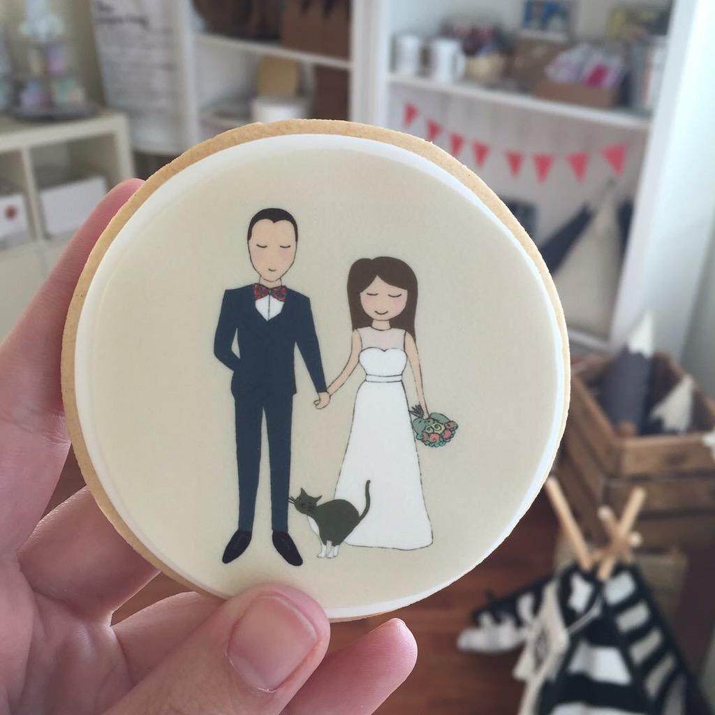 Así de bonicas eran las galletitas que hicimos para nuestra #boda :) ❤️🎉