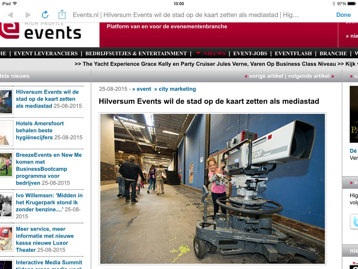 Events_NL's tweet image. #Hilversum #Events wil de stad op de kaart zetten als mediastad dlvr.it/ByHlJb @HilversumEvents #events_nl