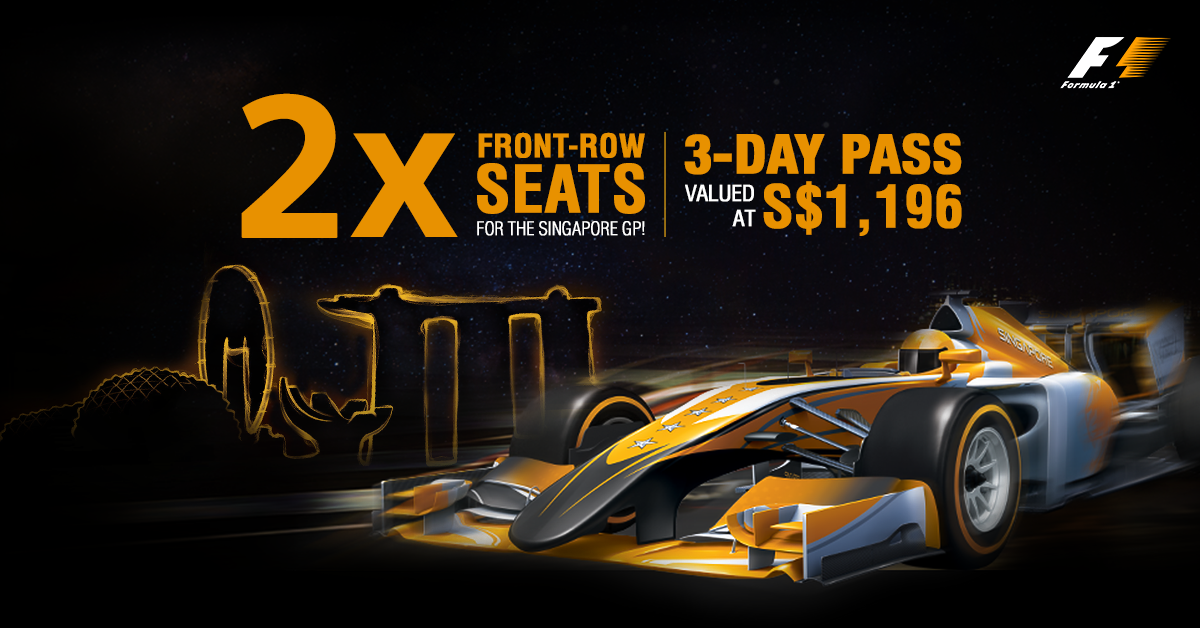 Don't miss out on the chance to grab a pair of front row seats to the #SingaporeGP! #F1 sold.sg