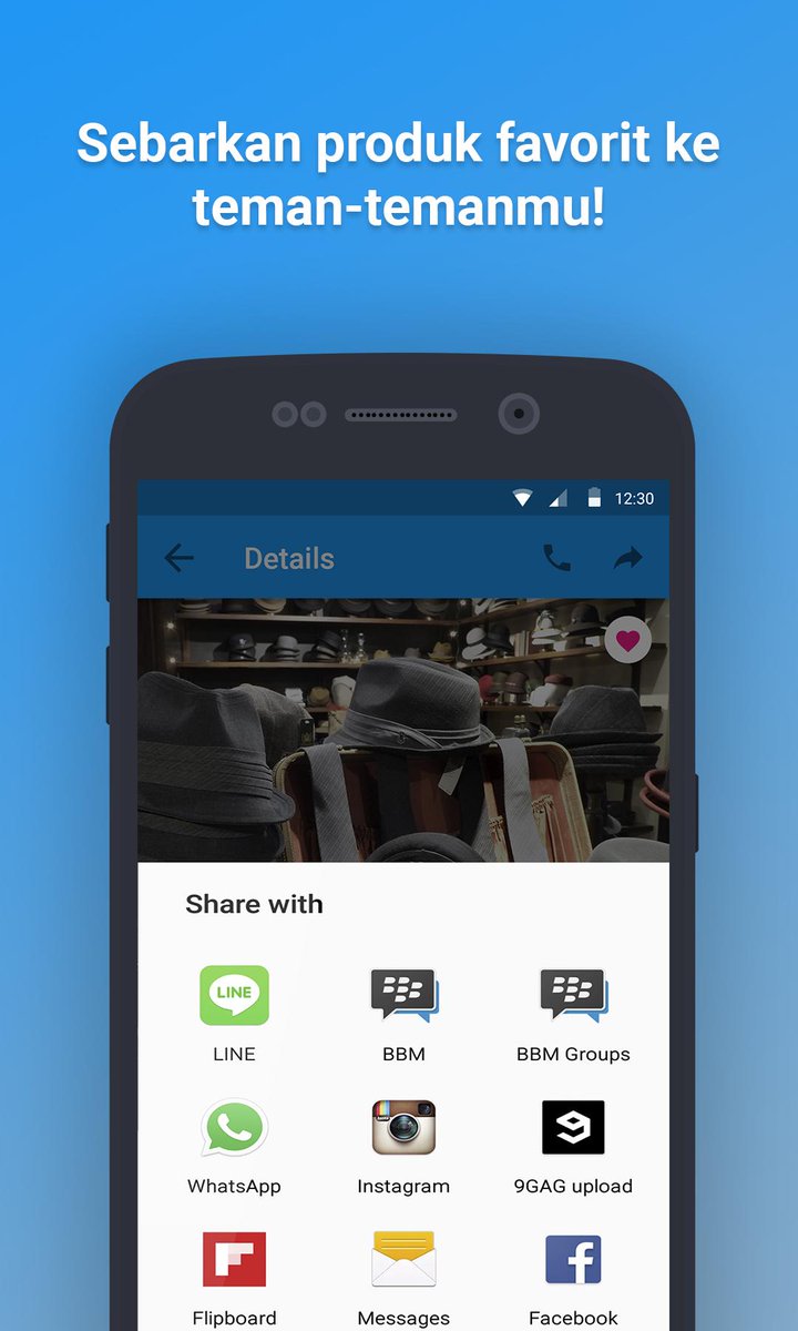 phreeapp's tweet image. 3. Hei! dengan menu Share kamu dapat dengan mudah menyebarkan produk favorit ke teman temanmu.