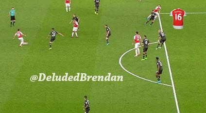 TheFootbaIlHub's tweet photo. As I said last night. Aaron Ramsey's shirt was offside. http://t.co/c2rjLNuFDN