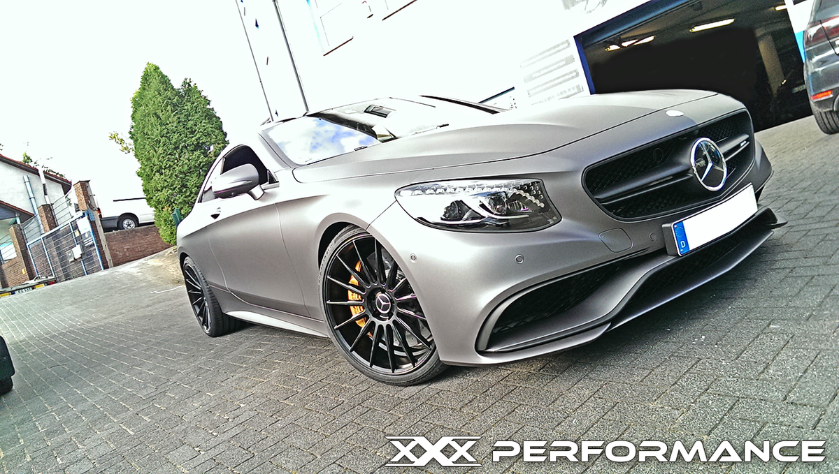 xXx_Performance's tweet photo. #MercedesBenz S-Class Coupe. Wrappred in charcoal matte on 21" #Artform AF401 matte black w new exhaust and more! http://t.co/NfPe8z9fD3