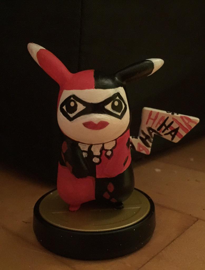 ATdriver_'s tweet photo. My custom Harley Quinn Pikachu amiibo #customamiibo #amiibo #nintendo @Chillybillz @AmiiboWatch @ChannelAmiibo http://t.co/n6KdKqjl7F