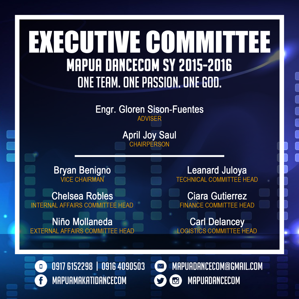 mapuadancecom's tweet photo. Meet our Executive Committee SY 2015-2016! :) #MapuaDancecom #Since2003 #1team1passion1God #ExecutiveCommittee http://t.co/kzMpJ7RwDv