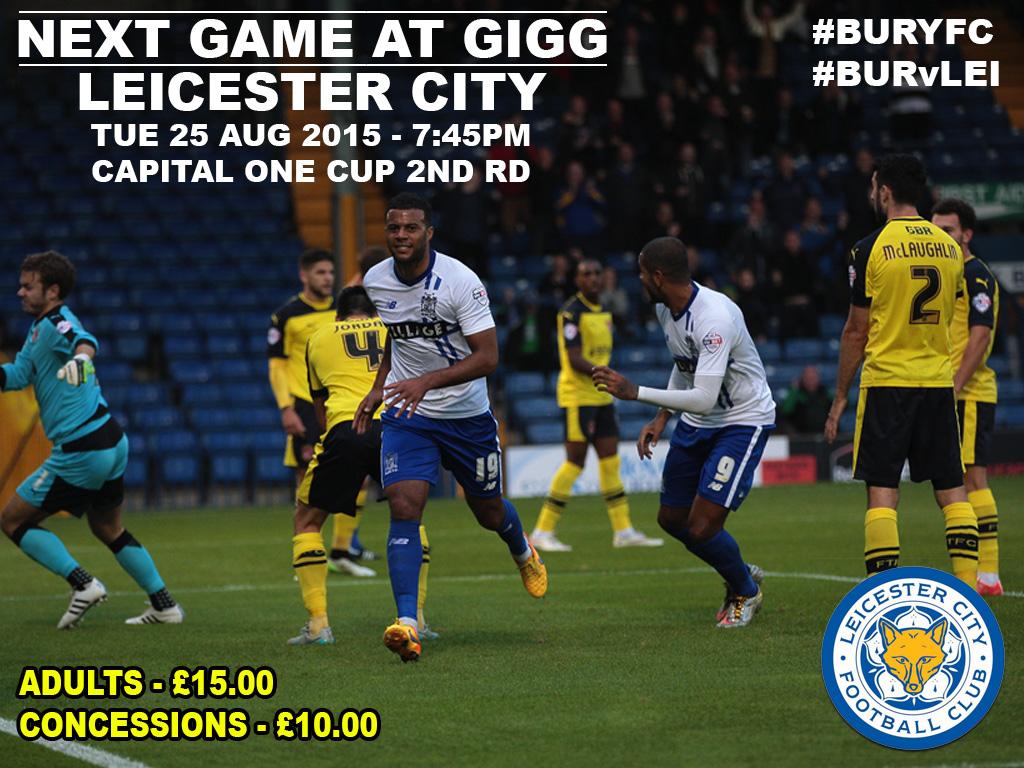 buryfcofficial's tweet photo. Retweet &amp; Win:  Adults £15 Concessions £10 - retweet and win, see previous tweets #buryfc #BURvLEI http://t.co/lvW4G32Iuz