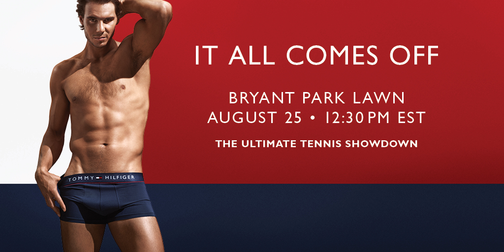 TommyHilfiger's tweet photo. You, us, @RafaelNadal: Bryant Park today at 12:30pm EST. Retweet to let us know you're coming #TommyXNadal http://t.co/R3Fszynf8i