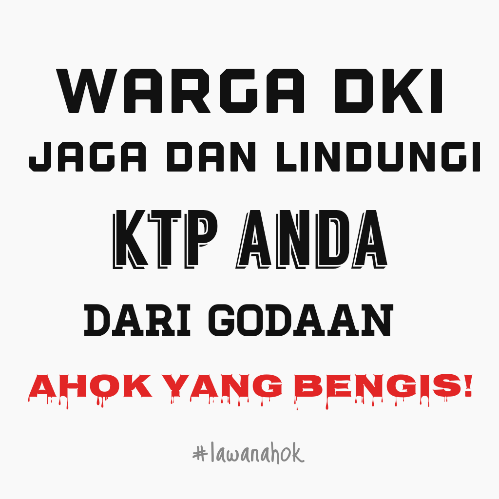 tolakahok's tweet photo. oii warga dki.Selamat kan KTP anda, slamatkn hutan bakau qt dari perbuatan buruk @basuki_btp ! @iwanfals #lawanahok http://t.co/3KQPnD877y