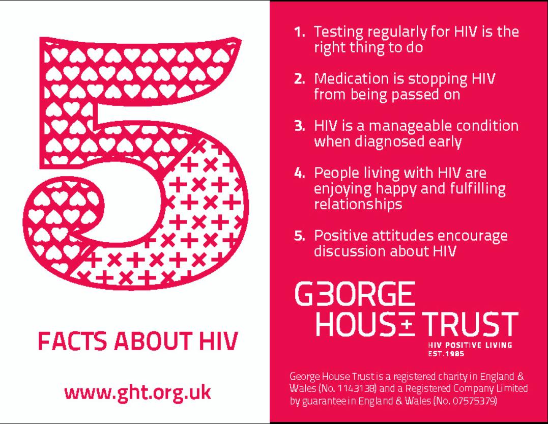 GeorgeHouseTrst's tweet photo. Five facts we think everyone should know about HIV. #HIVFiveFacts http://t.co/RM6J19HUtX