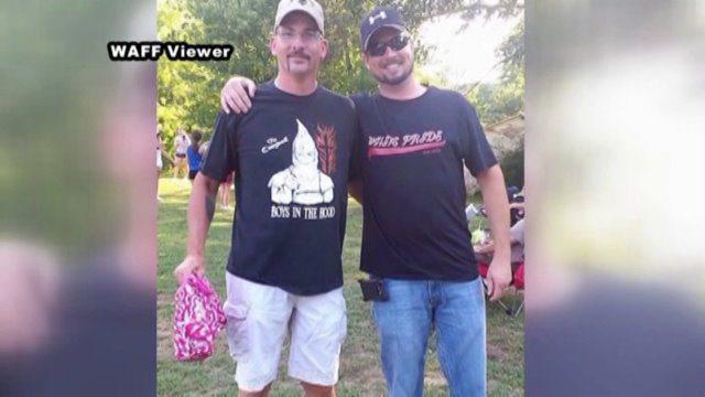 Ku Klux Klan and White Pride T-shirts, worn by cheerleading coach Brian McCracken, and Brian McDowell, respectively