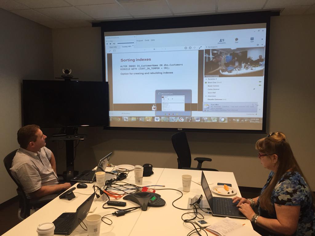 pokeeffe's tweet image. The masterminds behind the Brent Ozar DBA Days #dellsql sitting in the engine room...