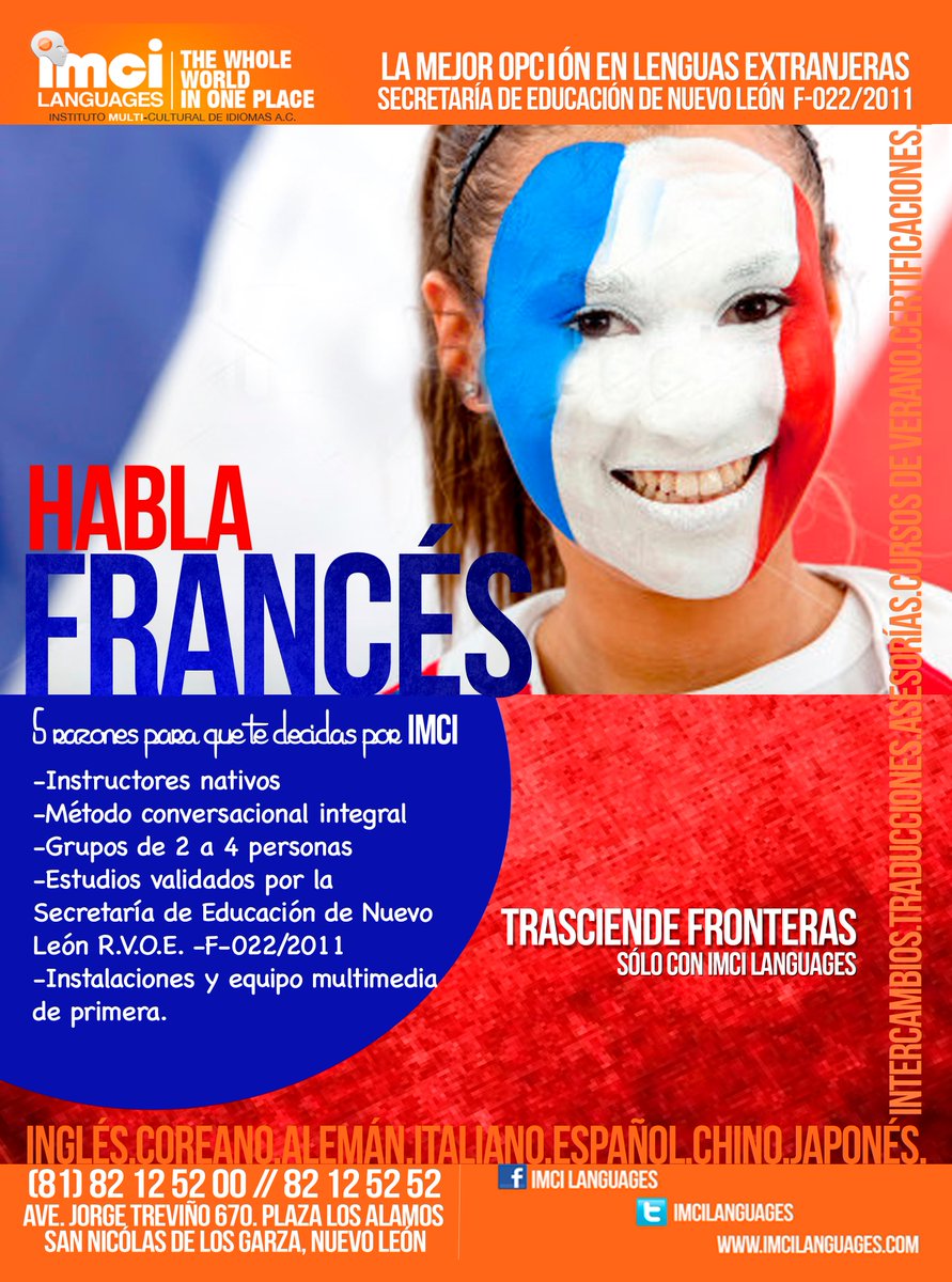 IMCI_LANGUAGES's tweet image. Inicio curso de Francés ,sábado 5 de Septiembre de 9-1 pm