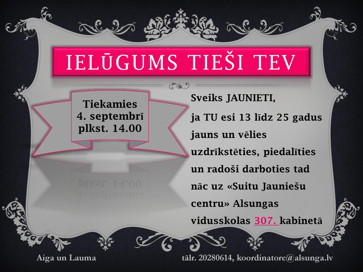 Alsungasnovads's tweet image. Ikvienam Alsungas jaunietim iespēja būt aktīvam, iesaistīties un darboties &quot;Suitu jauniešu centrā&quot;