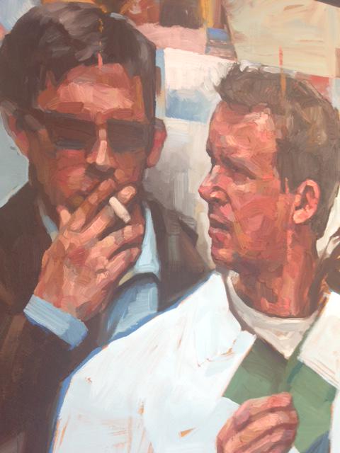 Forward_Gallery's tweet photo. Close-ups of artist #DannyHowes work 'Sidewalking' ... his work is always fresh and characterful; a favourite at RCFA http://t.co/biUDsDDzGI