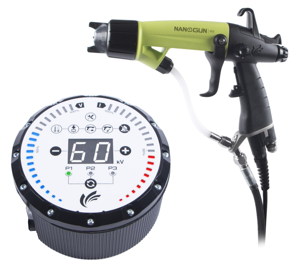 New SAMES Nanogun - Low Pressure Manual Electrostatic Spray Gun
Increase paint savings and reduce VOC(s)