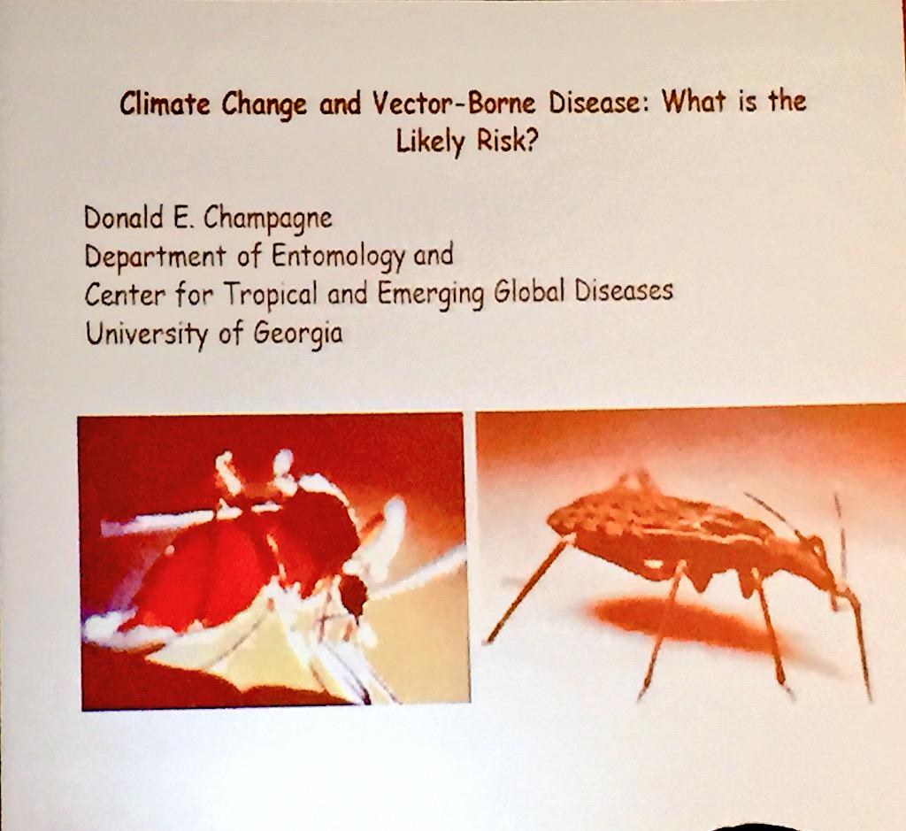 turfpathology's tweet image. Morning session at #ASPCRO: Climate Change &amp;amp; Vector Borne Diseases from Don Champagne @universityofga